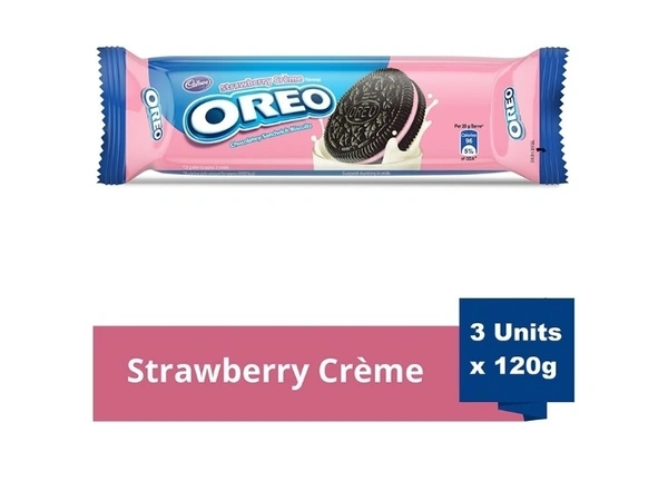 Orio Strawberry Cream Biscuits 3x120gm