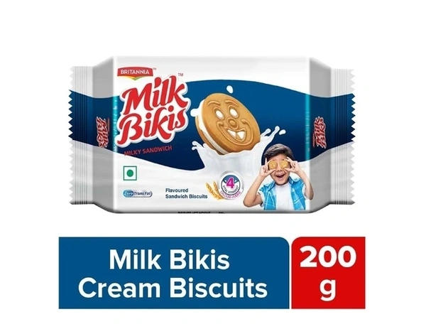 Britannia Milk Bikis Cream Biscuits 200gm