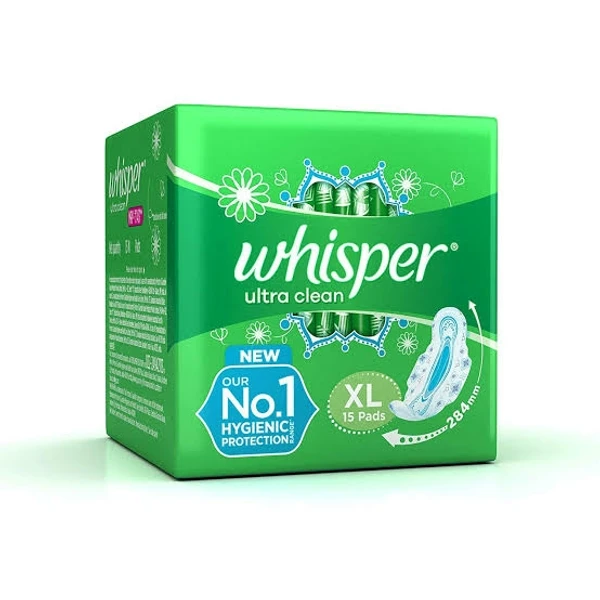 Whisper Ultra Clean XL - విష్పర్ అల్ట్రా క్లీన్ XL - 15 pads XL