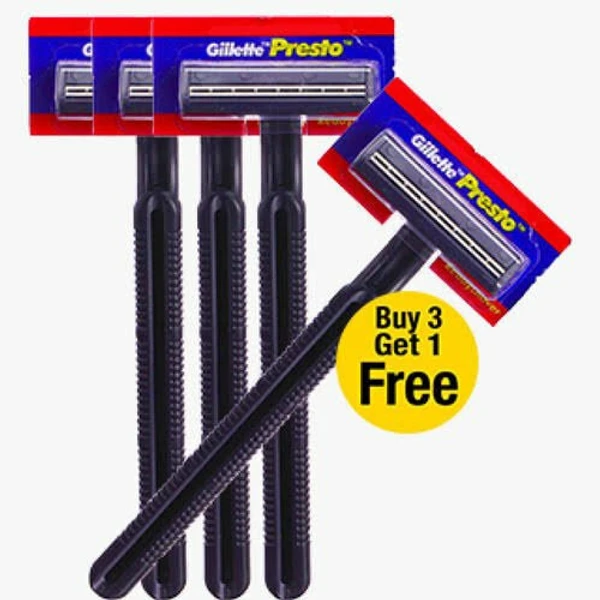 Gillette Presto Razors - జిల్లేట్ ప్రెస్టో రేజర్స్  - Buy 3 get 1 free