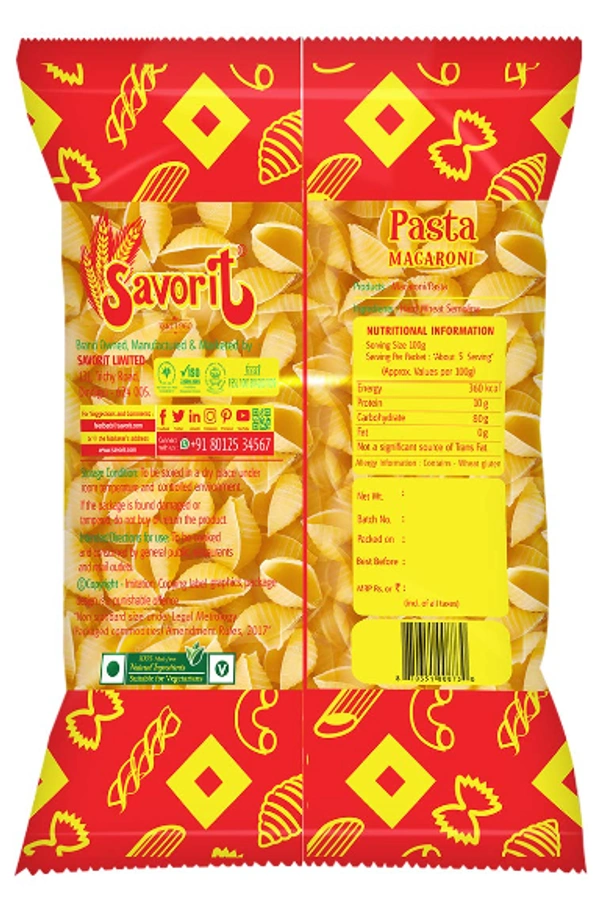  Savorit Shell Pasta - சேவரிடஂ ஷெலஂ பாஸஂடா - 500gm