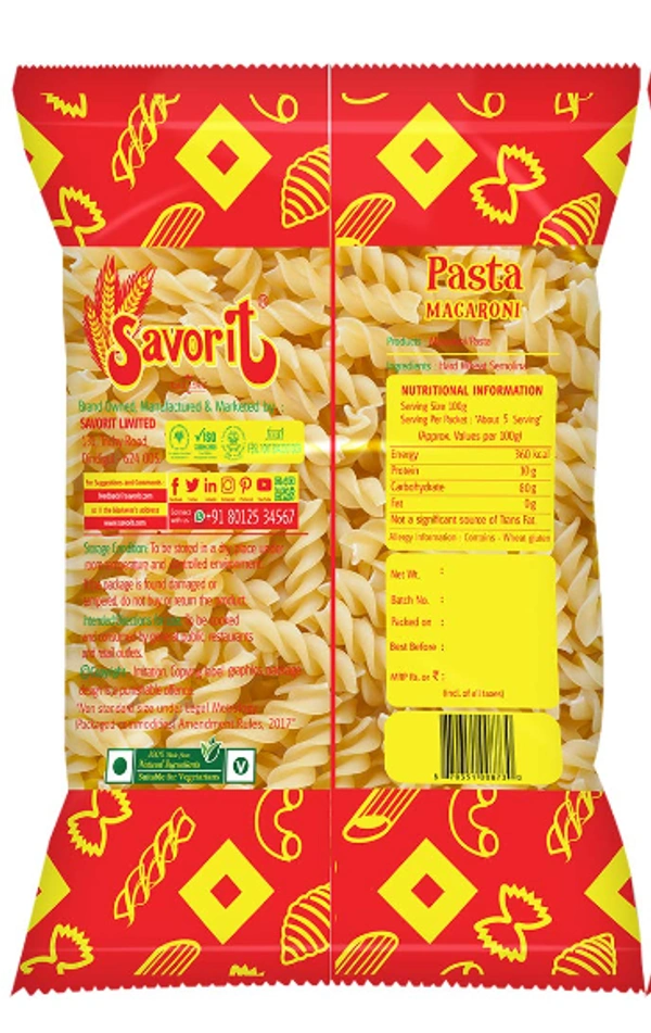 Savorit Spiral Pasta - சேவரிடஂ ஸஂபைரலஂ பாஸஂடா - 100gm