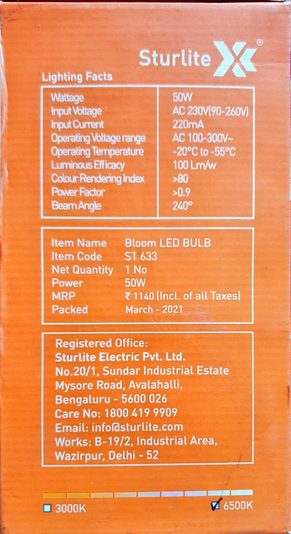 Sturlite LED Bulb - எல்இடி பல்பு - 50w