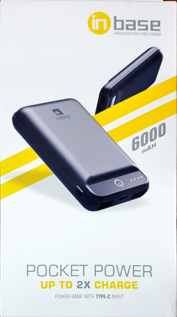 Power Bank - Black, 6000mAH