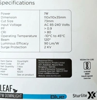 Sturlite LED Downlight - சீலிங் லைட் - White, Blue, Green, Pink, Red, 7w