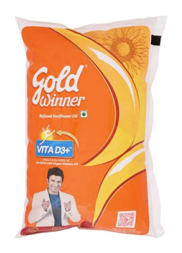 Gold Winner Sunflower Oil - சன் ஃப்ளவர் எண்ணைய் - 1Lt