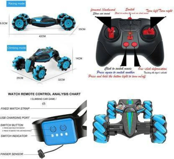 Gesture Control Microfiber Stunt Car, Pack Of 1, Multicolour  