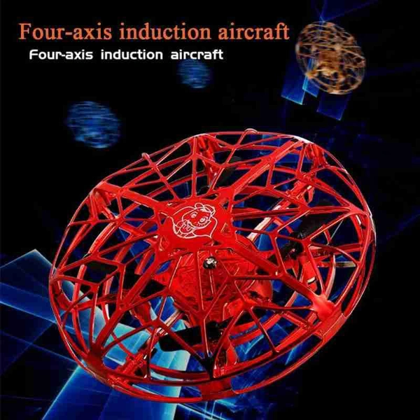 Flying Spinner UFO Drone Flying Toy, Infrared Induction Flying Drone with Lights for Kids, Teenagers, and Color