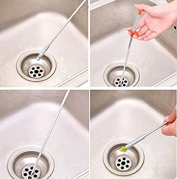Stainless Steel Hair Catching Drain Cleaner Wire Spring Sink Cleaning