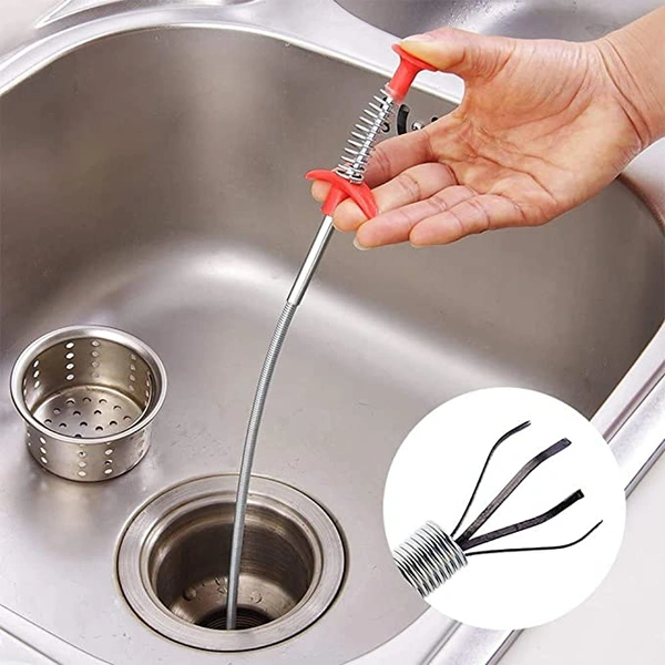 Stainless Steel Hair Catching Drain Cleaner Wire Spring Sink Cleaning