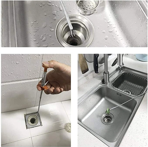 Stainless Steel Hair Catching Drain Cleaner Wire Spring Sink Cleaning