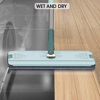Easy Flat Mop Stick Rod with Bucket Set in Offer for Wet & Dry Use, Best 360 Degree Spin Magic Floor Cleaning for Home + Office and 2 Refill Washable Head - Mint Green