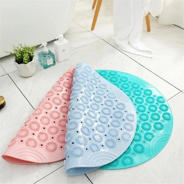 Protection PVC Circular Bathroom Non-slip Mat Household Shower Suction Cup Mat Bathroom Massage Foot Mat