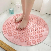 Protection PVC Circular Bathroom Non-slip Mat Household Shower Suction Cup Mat Bathroom Massage Foot Mat