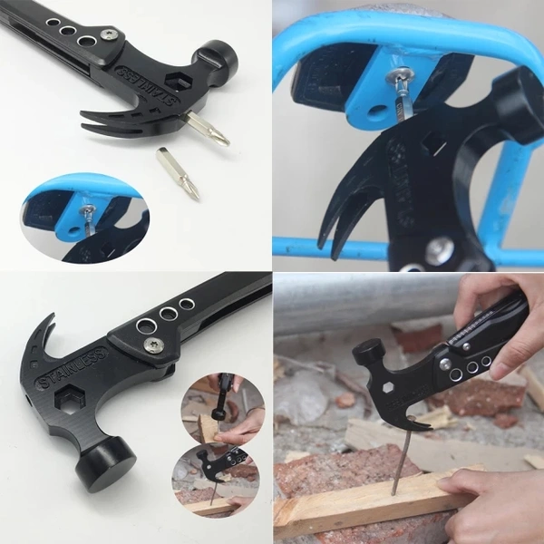 New 15 in 1 Multitools Folding Plier Scissors Camping Fishing Multi Tools Plier Screwdriver Bits Multifunctional Tool
