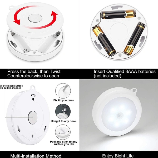 Rechargeable Operated LED Motion Sensor Wireless Wall Night Cold Light