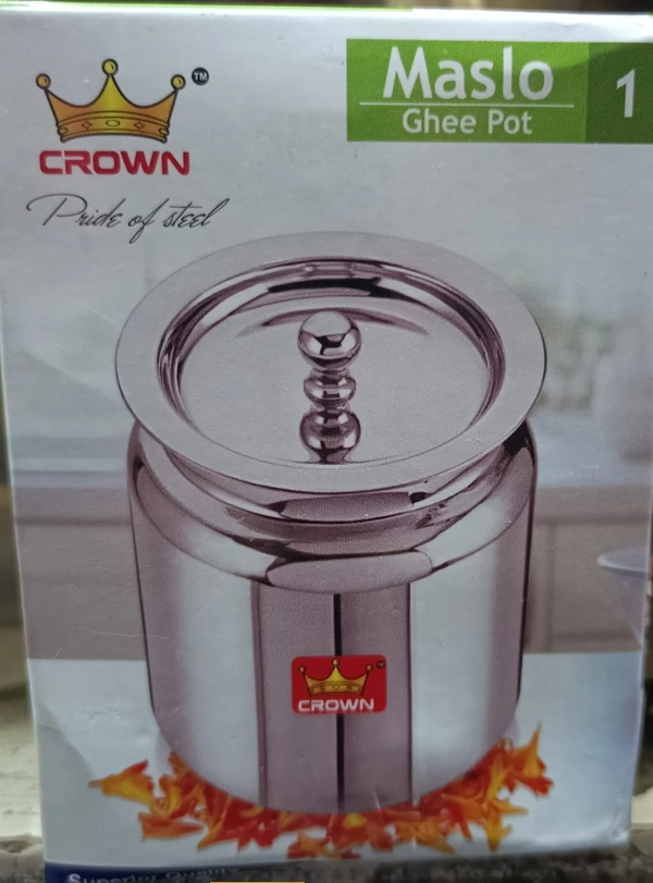 CROWN  MASLO GHEE POT  WITH SPOON NO 1 