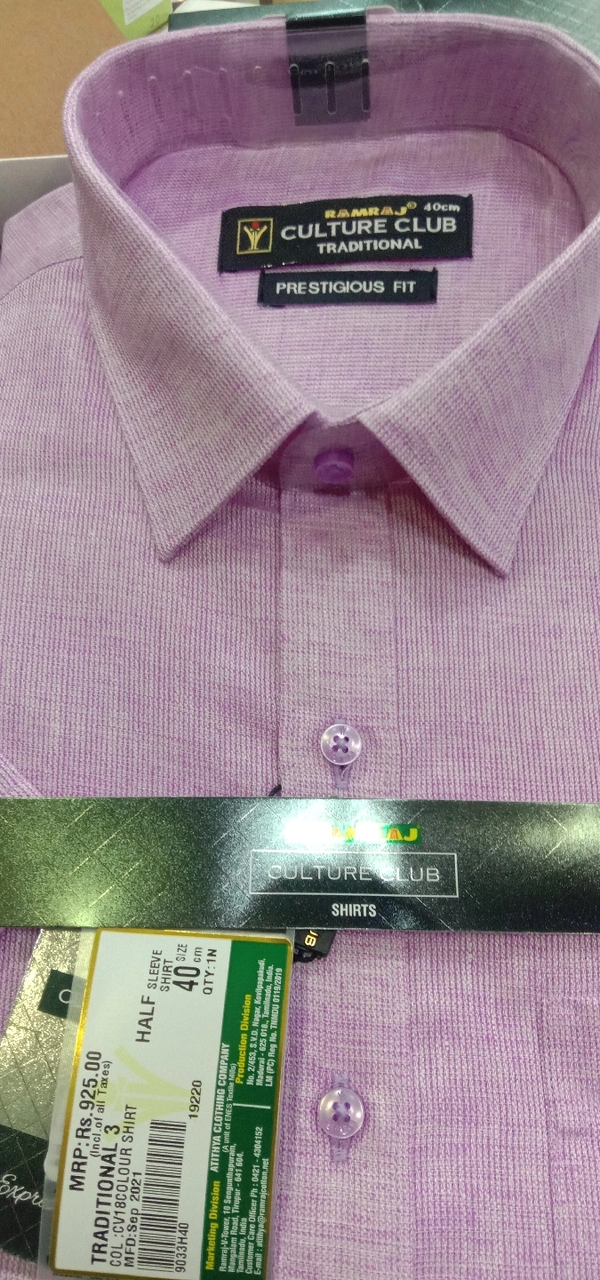 RAMRAJ CULTURE CLUB SHIRTS 40 SIZE HALF SLEEVE 