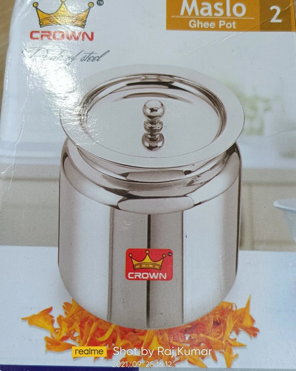 VALLI  CROWN MASLO GHEE POT WITH SPOON NO 2 