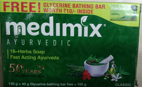 MEDIMIX AYURVEDIC SOAP 125G + 40G GLYCERINE BATHING SOAP 