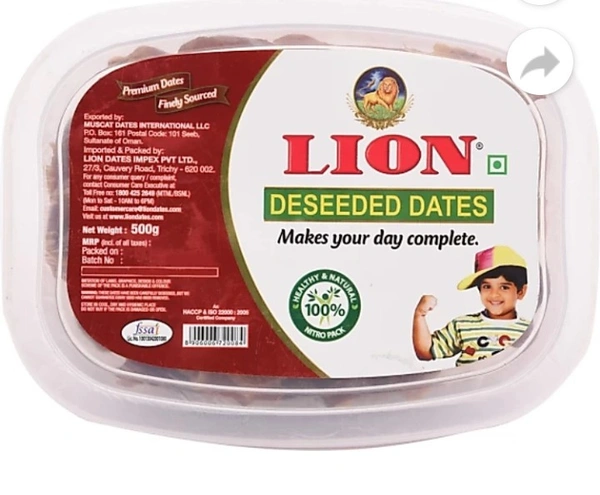 LION QYNO DESEEDED DATES 500G