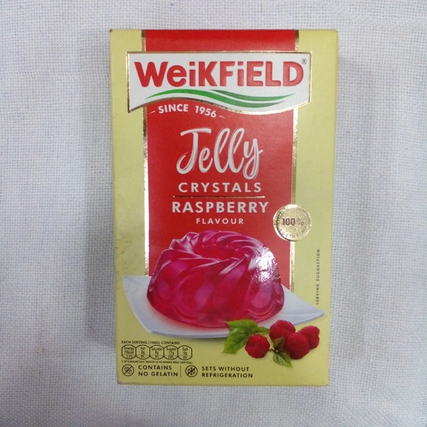 WEIKFIELD JELLY CRYSTALS RASPBERRY FLAVOUR 90G