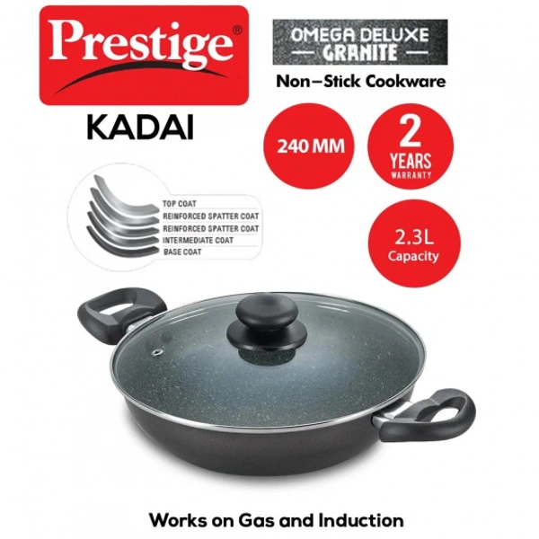 PRESTIGE OMEGA DELUXE GRANITE KADAI 2.4 LTR 