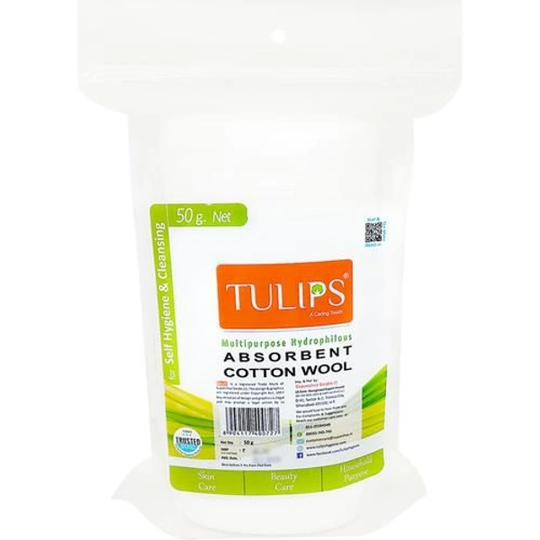 TULIPS ABSORBENT COTTON WOOL 50g