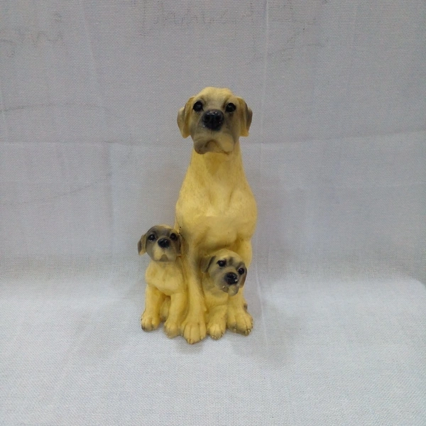 DOG AND PUPPIES STATUE