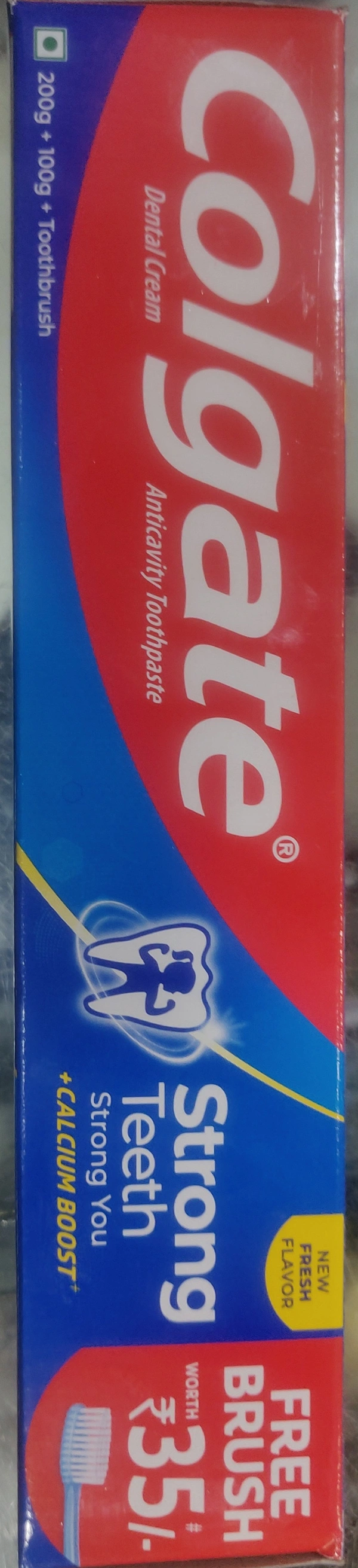 COLGATE STRONG TEETH  200gm+100gm+ Toothbrush 