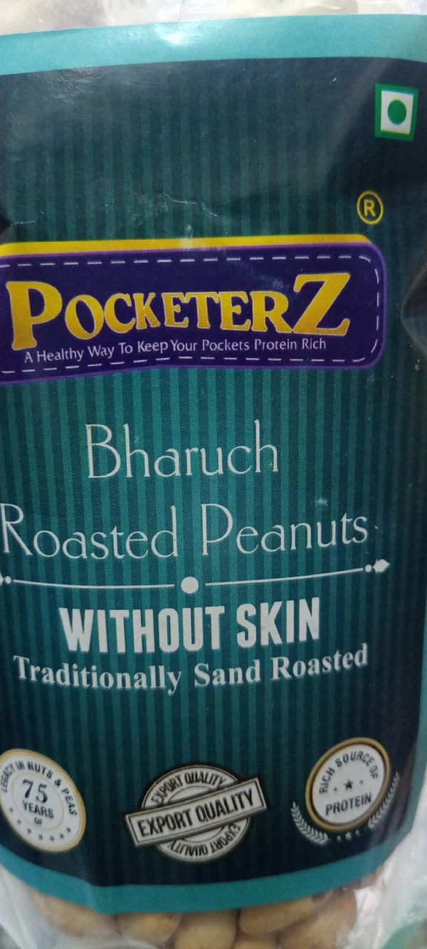 PocketerZ Bharuch Roasted Peanuts Without Skin| 250gm