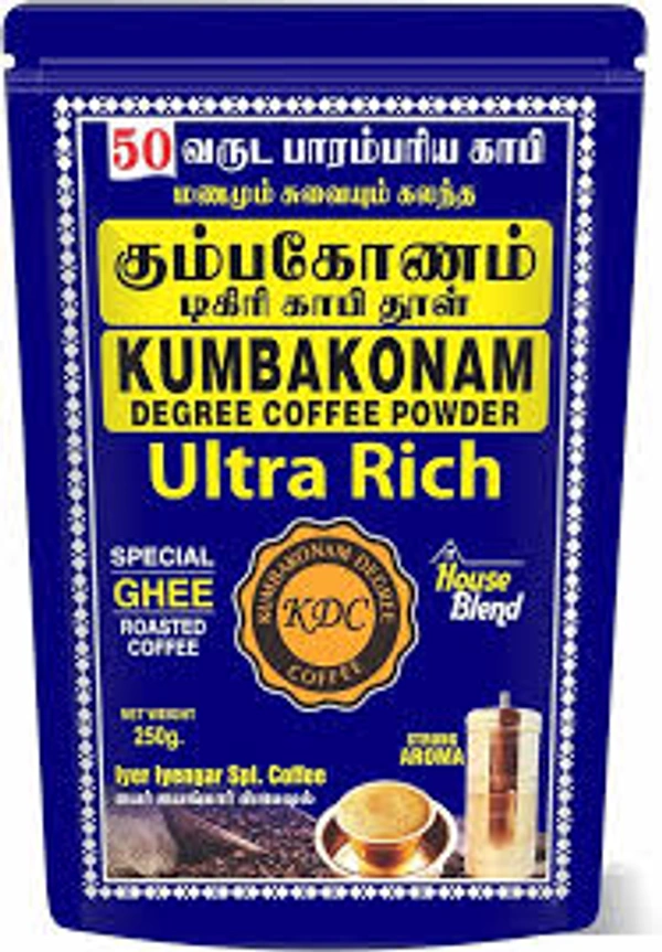 KUMBAKONAM DEGREE COFFEE POWDER ULTRA RICH SPECIAL GHEE ROASTED COFFEE 250 GM 