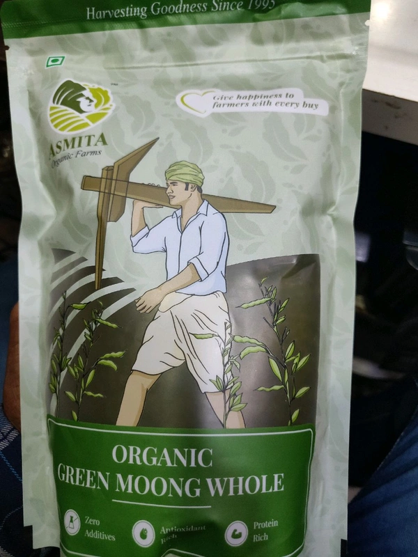 Asmita Organic Green Moong Whole 500 Grm
