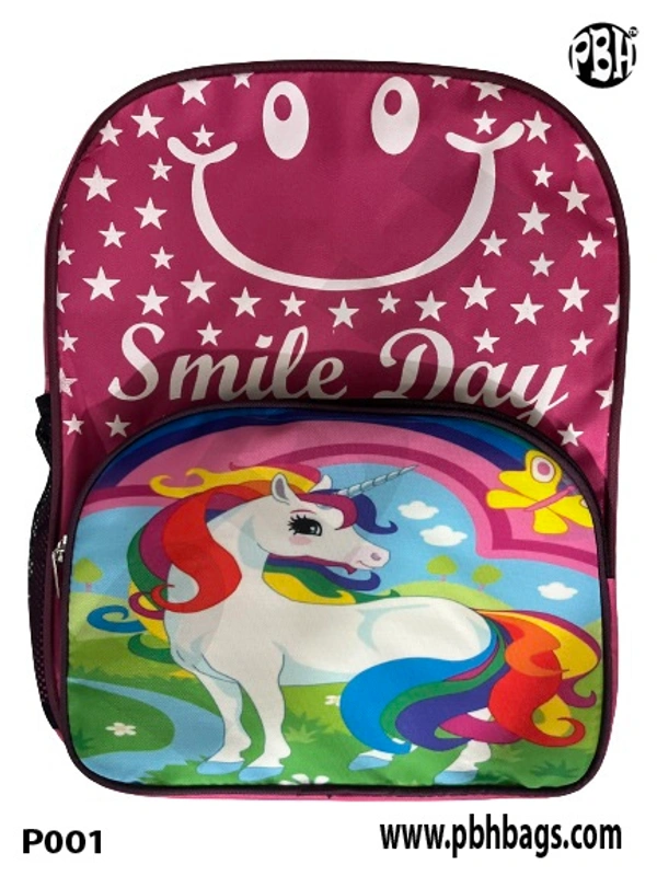PBH Pbh P001 Smile day Small 14*12*5 Picture Backpack - 12*10*4 Inches, Magenta / Fuchsia