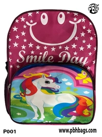 PBH Pbh P001 Smile day Small 14*12*5 Picture Backpack - 12*10*4 Inches, Magenta / Fuchsia
