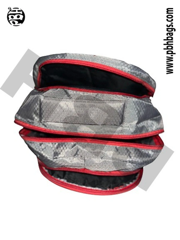 PBH P042 14*12*6 Inches For Schools Backpacks 5 Liters - 14*12*6 Inches, Gray Red