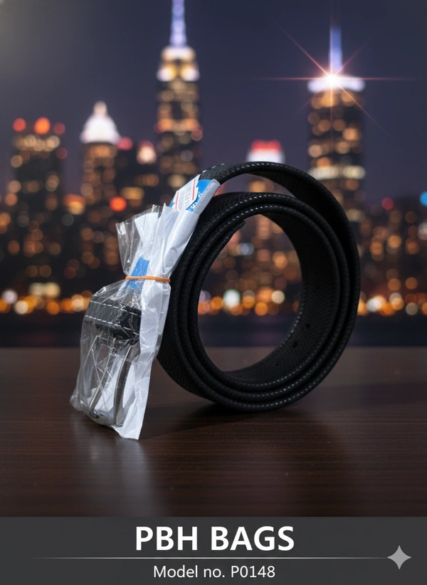 PBH BAGS P0148 Urban Textured Leather Belt with Contrast Stitching Belt - Diesel