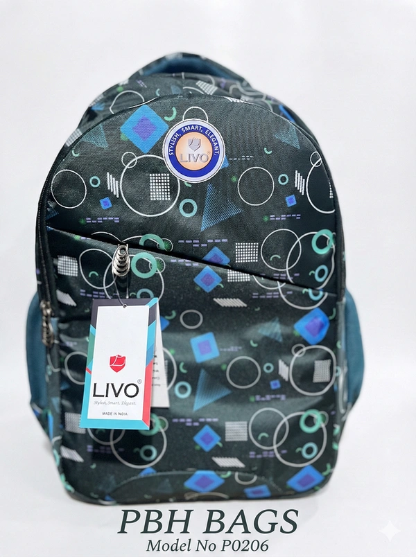 LIVO PBH P0206 18*14*8 The Geometric Trendsetter Backpack - Dark Fern, 18*14*8