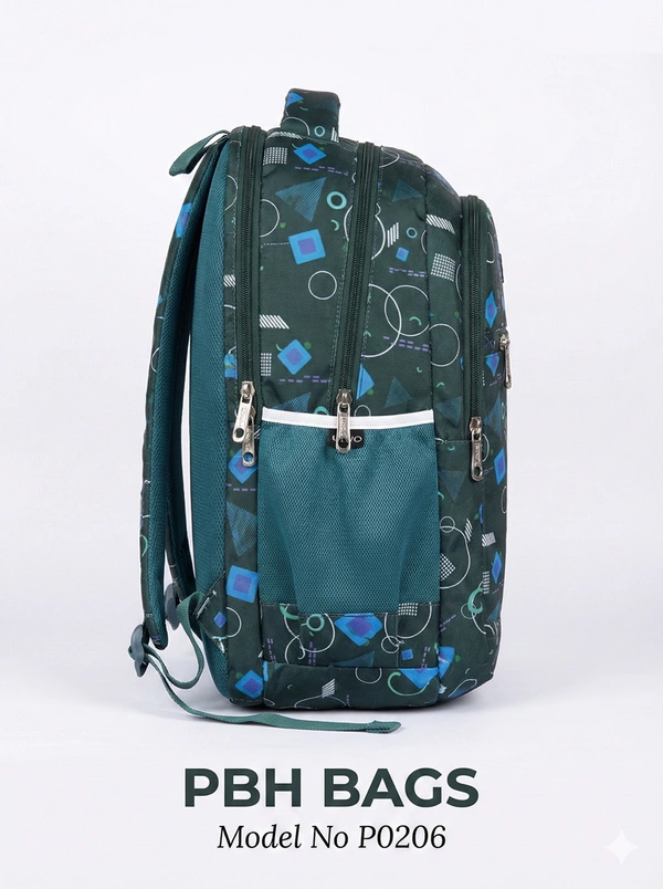 LIVO PBH P0206 18*14*8 The Geometric Trendsetter Backpack - Dark Fern, 18*14*8
