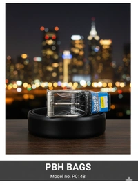 PBH BAGS P0148 Urban Textured Leather Belt with Contrast Stitching Belt - Diesel