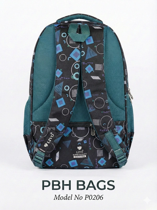 LIVO PBH P0206 18*14*8 The Geometric Trendsetter Backpack - Dark Fern, 18*14*8