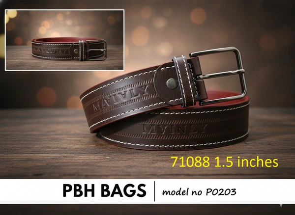 PBH PBH Bags | Urban Artisan Stitched Leather Belt P0203 - Sepia Black
