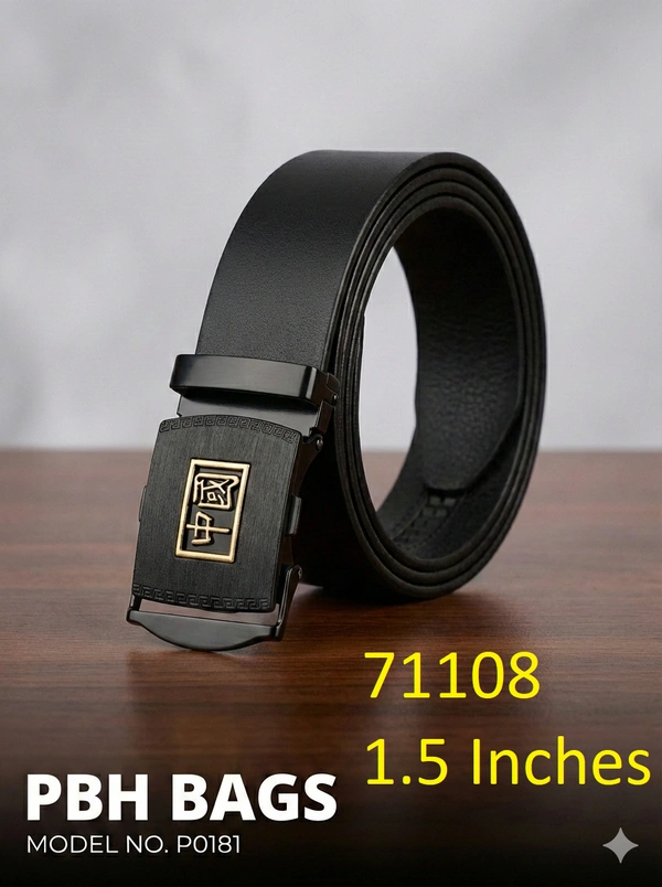 PBH P0181 PBH Bags | Elite Auto-Lock Men's Leather Belt - Jaguar