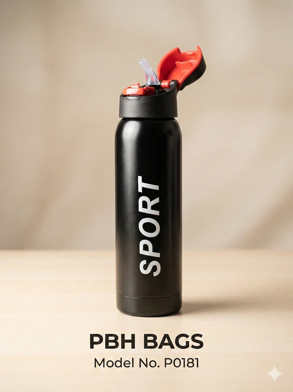 PBH BAGS Model P0181 Sports Edition Steel Water Bottle - Black Forest