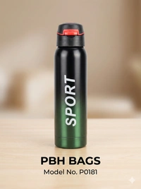 PBH BAGS Model P0181 Sports Edition Steel Water Bottle - Black Forest