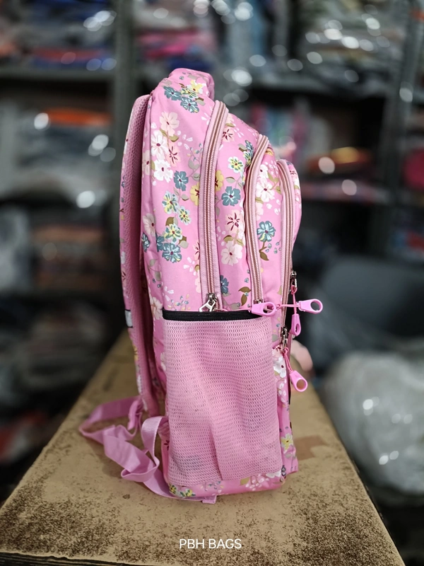 PBH P090 PRINT 20*15*8 ANTI THEFT POCKET LAPTOP POCKET RAIN COVER BACKPACK - 20*15*8, PINK