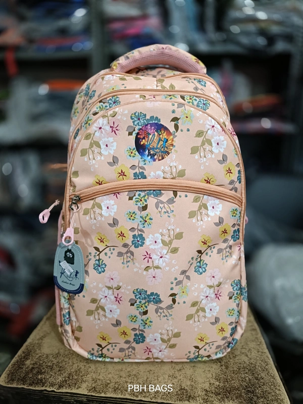 PBH P090 PRINT 20*15*8 ANTI THEFT POCKET LAPTOP POCKET RAIN COVER BACKPACK - 20*15*8, Golden Tainoi