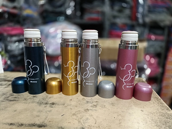 PBH STEEL 500ML WITH CAP WATER BOTTLE - 10-5 INCHES, MIX