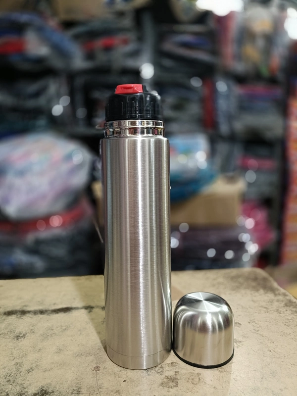 PBH STEEL HOT AND COLD 24 HOURS WITH CAP AND COVER WATER BOTTLE  - 12-5 INCHES, STEEL GRAY