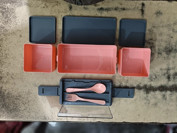 PBH 10-8-4 inches 1 LITERS  TIFFIN BOX - 10-5-8INCHES, Pink
